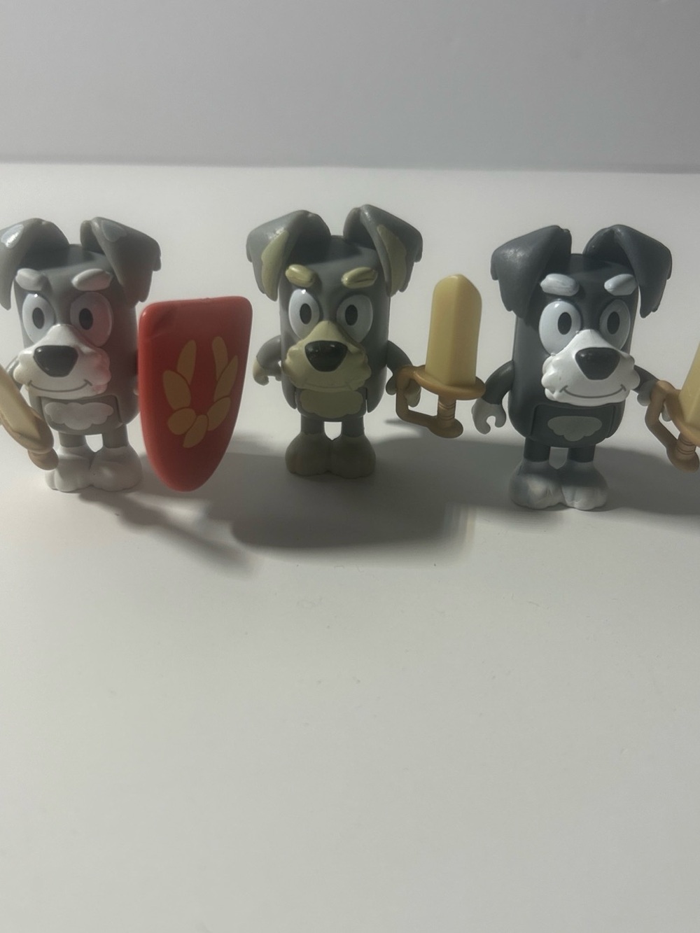 Bluey The Terriers with Swords Shield School Friends Jo Dan Adam Figure Triplets